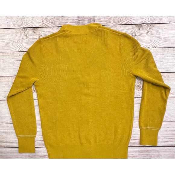 New Bonobos Mens Yellow Merino Wool Blend Cardigan Size Small - Picture 7 of 7